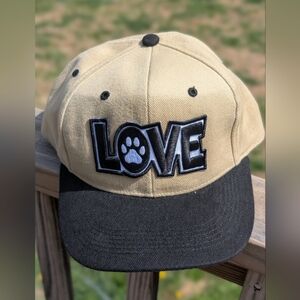 LOVE Paw Print Two-Tone Dog Lover Cap